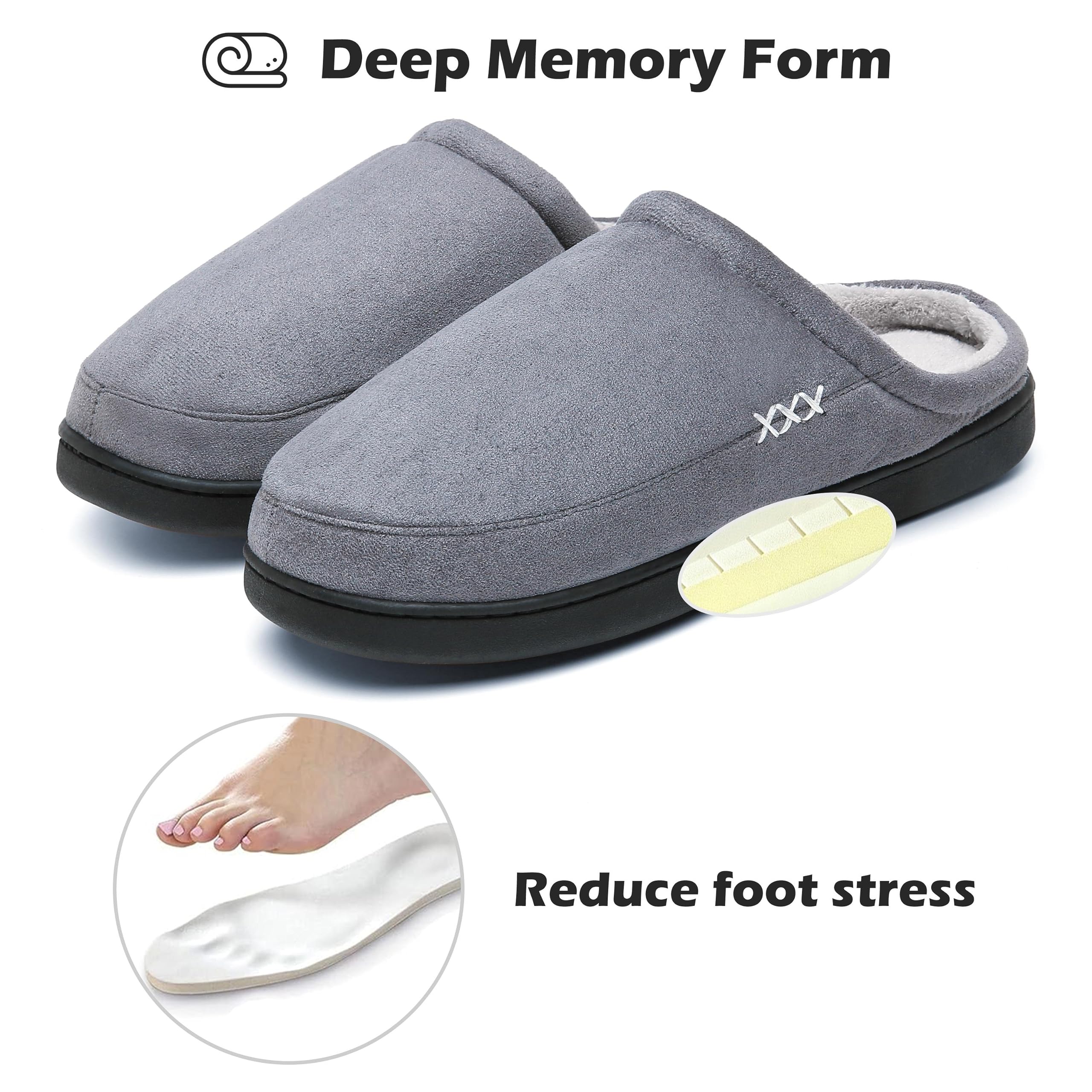 Mishansha Pantofole in Memory Foam per Uomo Donna Antiscivolo Ciabatte Invernali