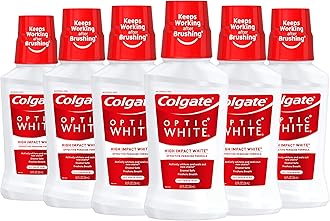 Colgate Optic White Whitening Mouthwash, Icy Mint , 8 Fl Oz (Pack of 6)