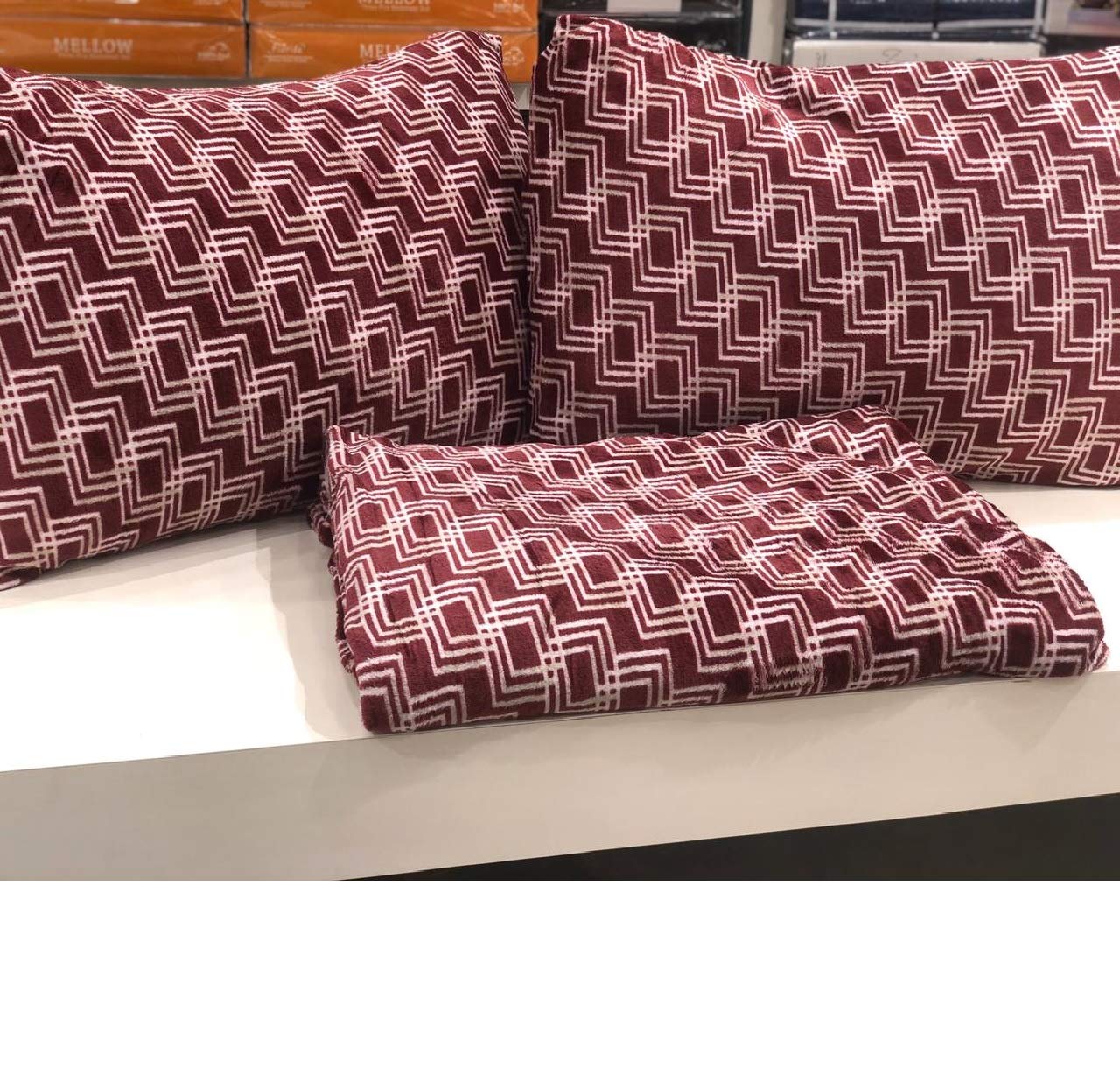 Misthi Cotton Brown ractangle Double Bedsheet with Two Pillow Cover