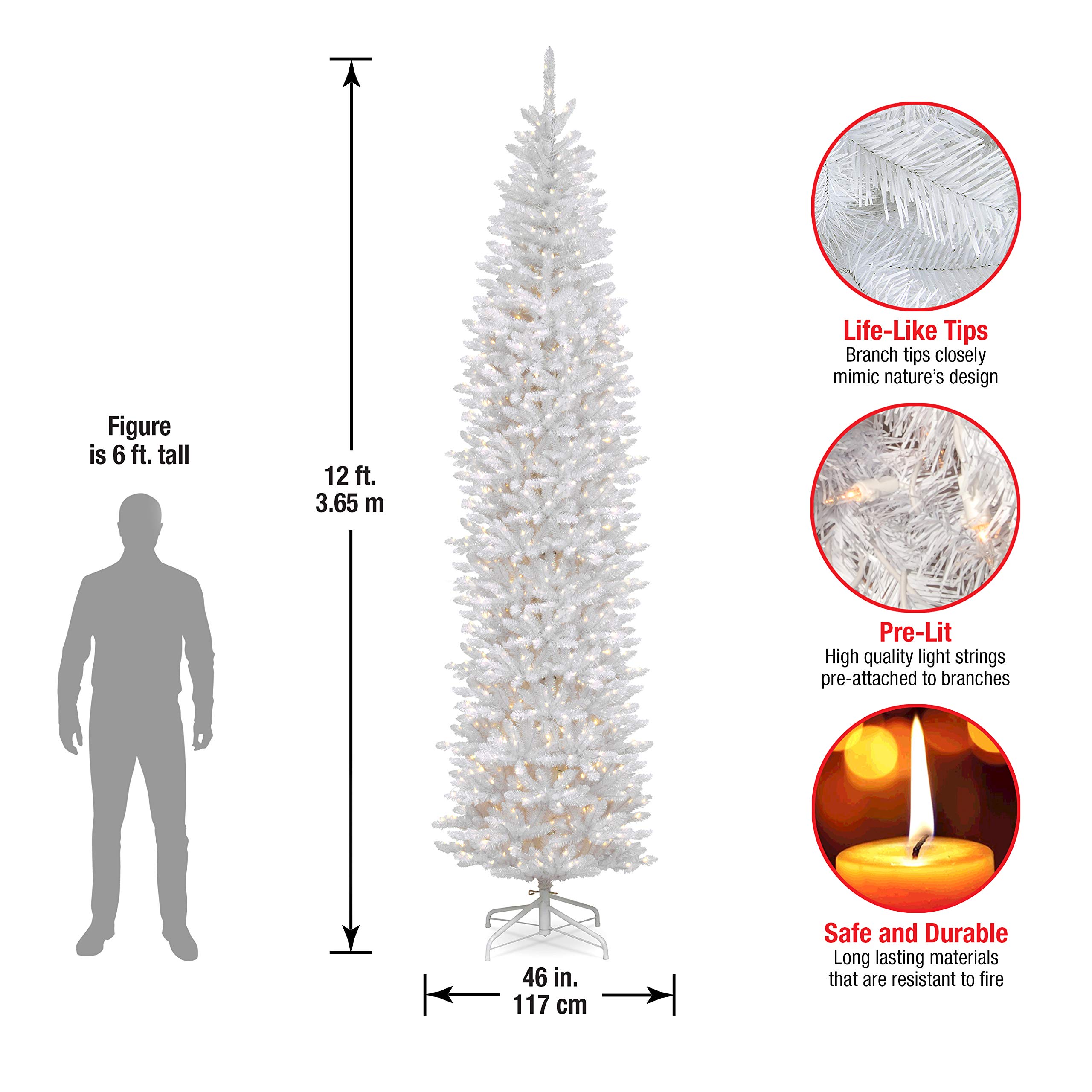 Amazon.co.jp: National Tree KWW7-300-120 クリスマスツリー、12 