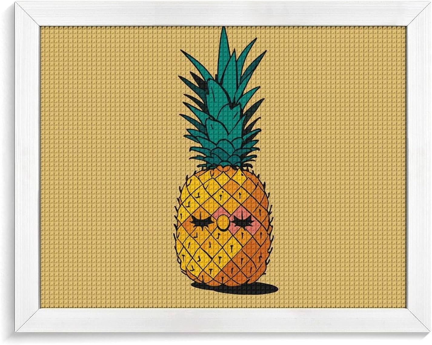 Psych Pineapple Quotes Diamond Painting Kits 19 X 15 Inch Drill Diamond Dots Paintings with Diamonds Full Drill Diamond Art Kit for Wall Decor