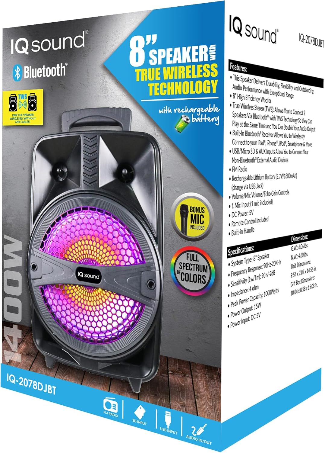 Wired microphone with an ON/OFF switch.