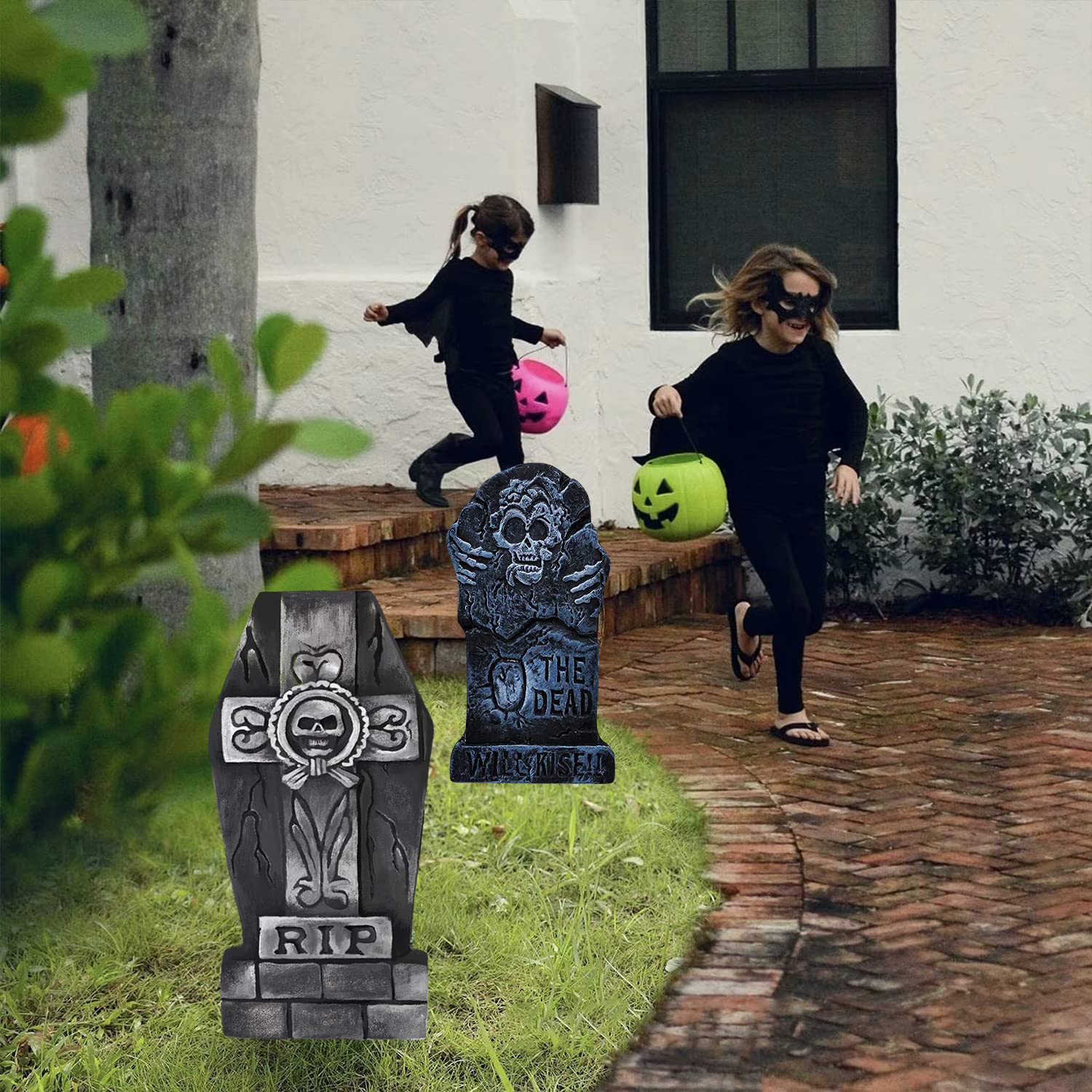 Set 7 Lapidi Halloween In Plastica - Decorazioni Spaventose Per Giardino, Cortile E Feste