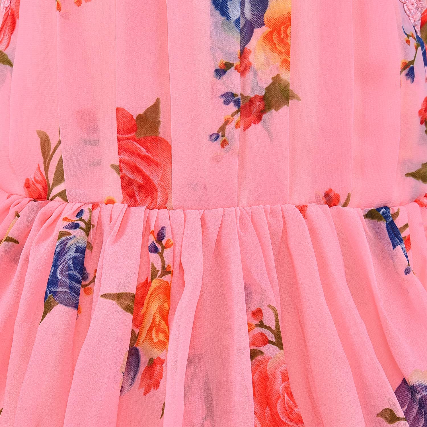 Wish Karo Girls Wear Frock Dress Georgette (fe85RLorg_Peach_9-12mths) 1