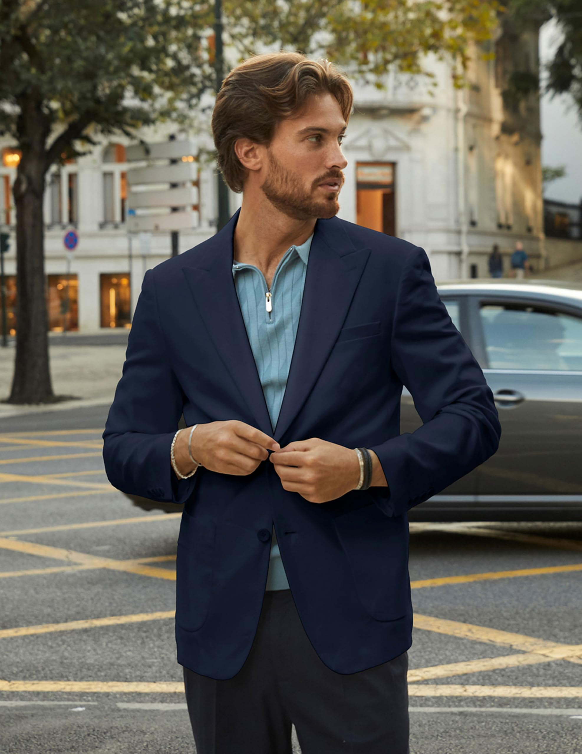 PJ PAUL JONES Veste pour homme - Style sportif - Coupe droite - Moderne - En lin - Pour les loisirs
