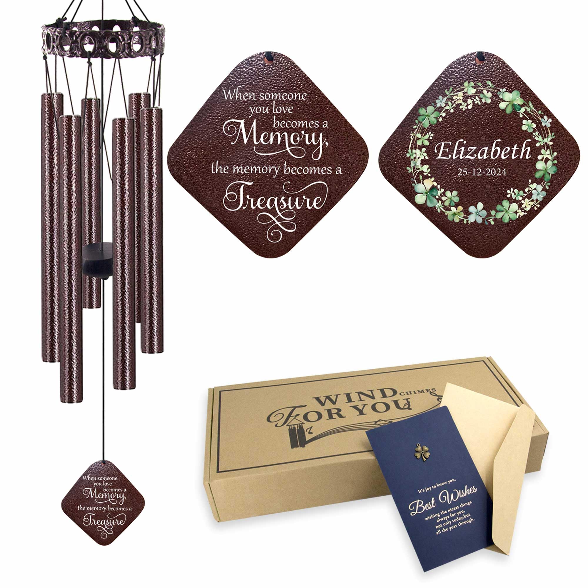 ASTARIN Personalized Memorial Wind Chimes, Customized Wind Chime for Loss of Loved One/Mother/Father, Wind Chimes for Outside Garden Decoration, Sympathy Gifts for Women/Man