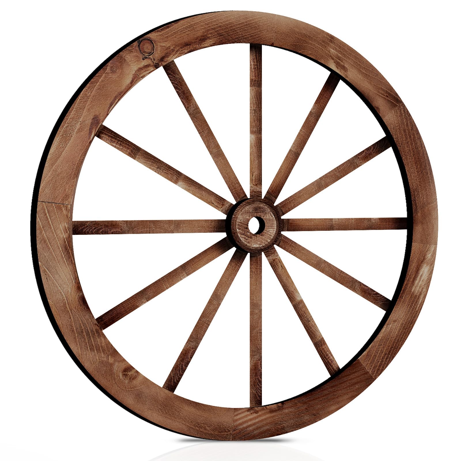 COLOR VALLEY ART Western Home Decor, Wagon Wheel Decor, Cowboy Theme Party Decorations, Cowgirl Birthday Party Decorations, Rustic Wooden Country Christmas House Bar Room Barn Decoration, 13x13 Inch