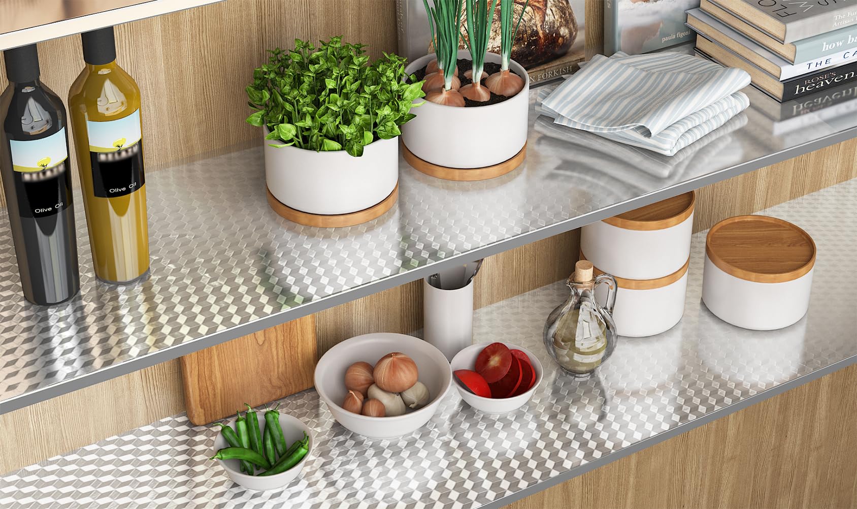 Livelynine 40CMx5M Houtfolie Zelfklevende Folie Eiken Sonoma Folie Meubelfolie voor Meubels Kast