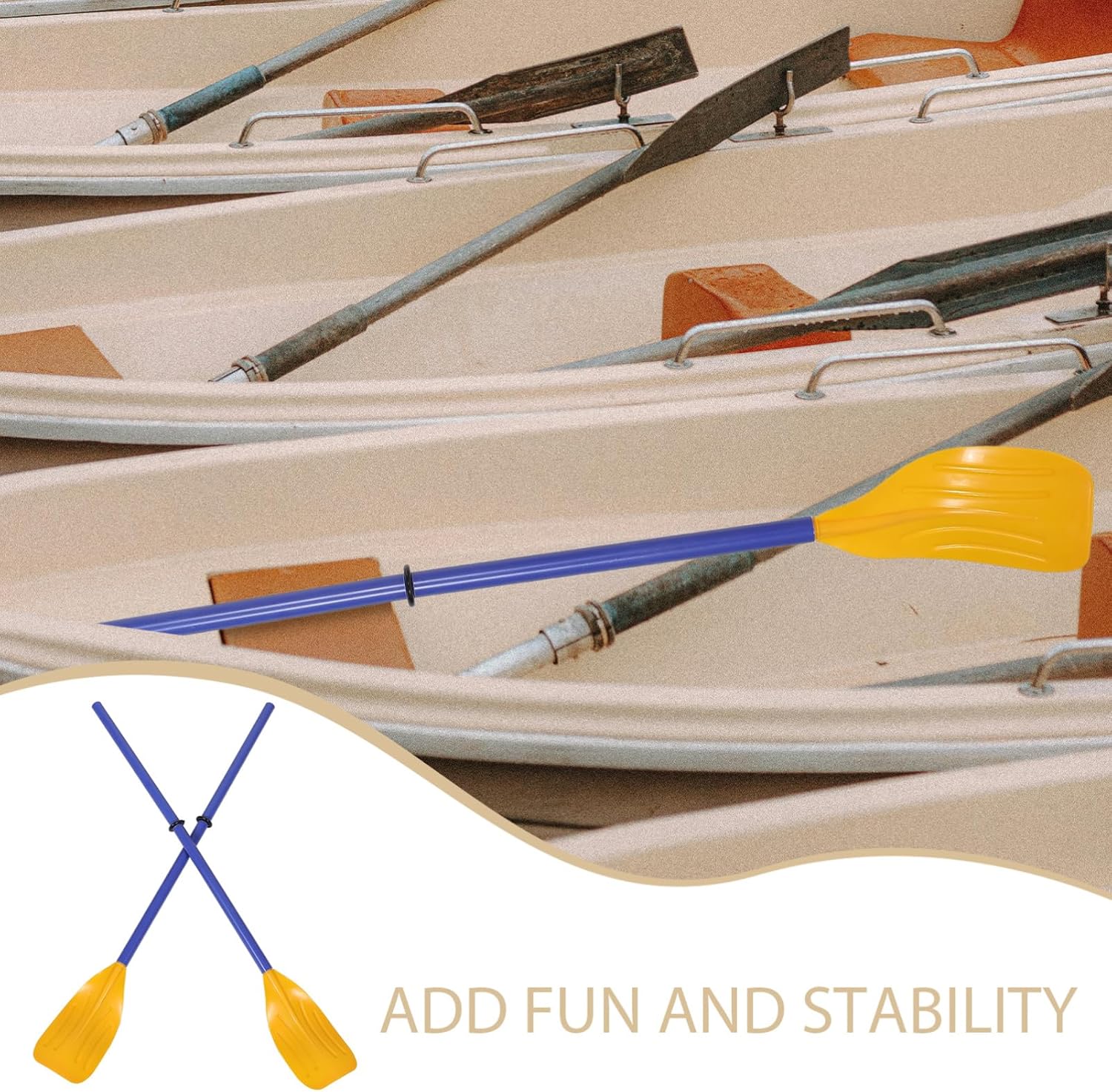 Happyyami 2pcs Inflatable Kayak Paddles Ergonomic Design for Comfortable Use Paddles for Rubber Boats for Kayaking and Water Sports