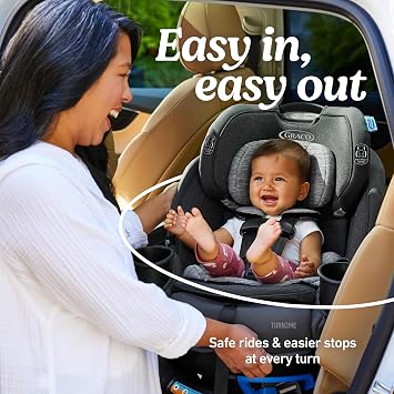 Graco® Turn2Me 3-in-1 Rotating Convertible Car Seat Rear to Forward Facing & Highback Booster Easy Installation Brighton