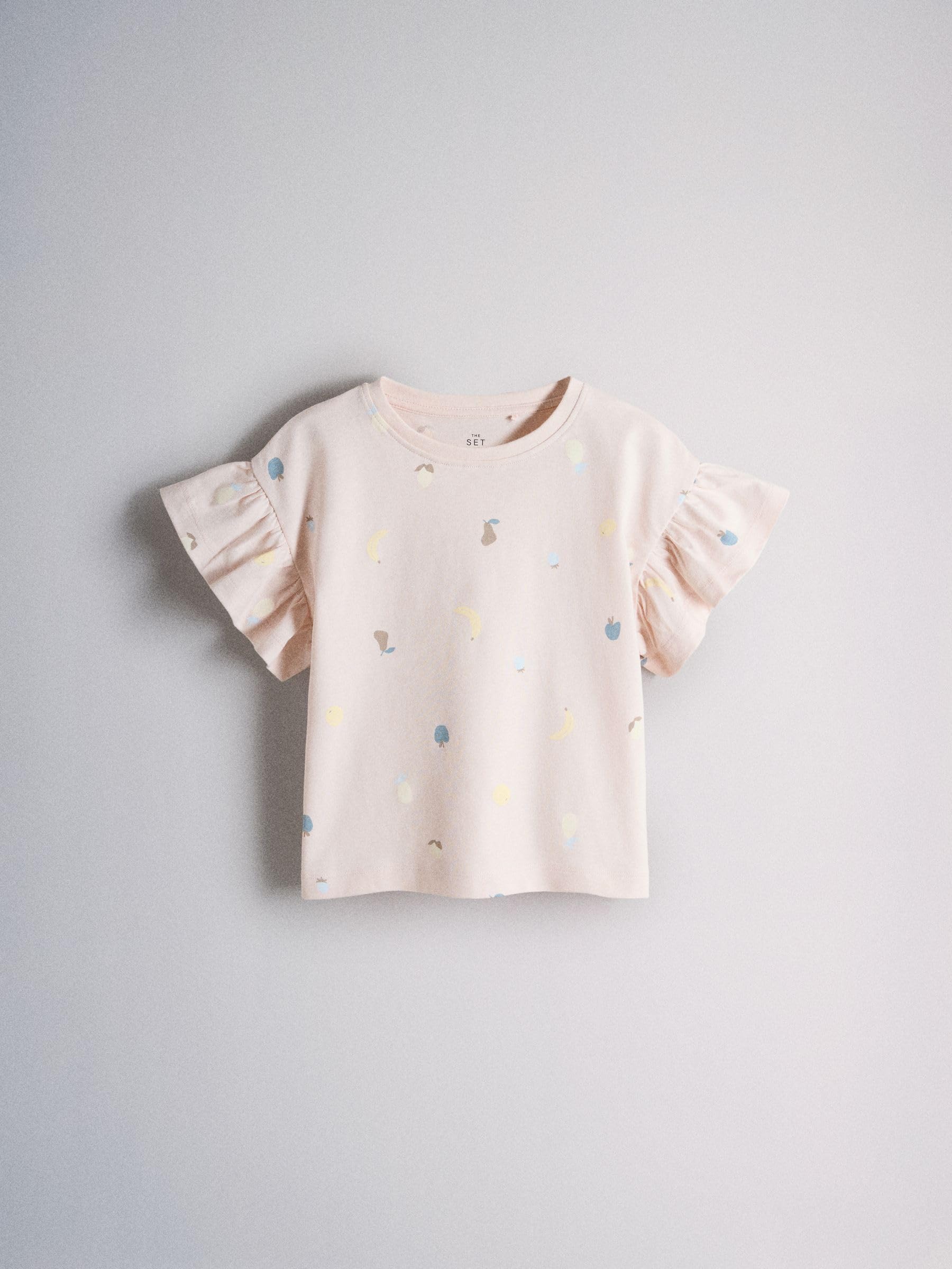 THE SET Ragazza Confezione da 5 Pigiami con t-Shirt con Maniche a Volant e Shorts in Jersey di Cotone
