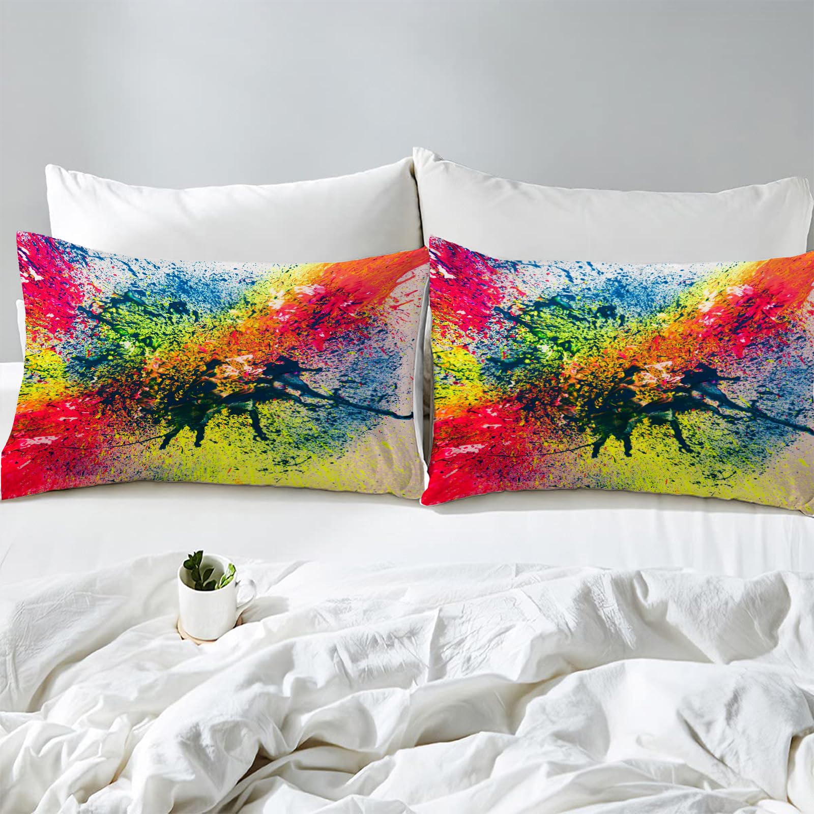 Copripiumino Matrimoniale 260x220 Cm Con Federe 50x80 Cm – Biancheria Letto In Microfibra Morbida, Stampa Graffiti, Cerniera Nascosta - 2