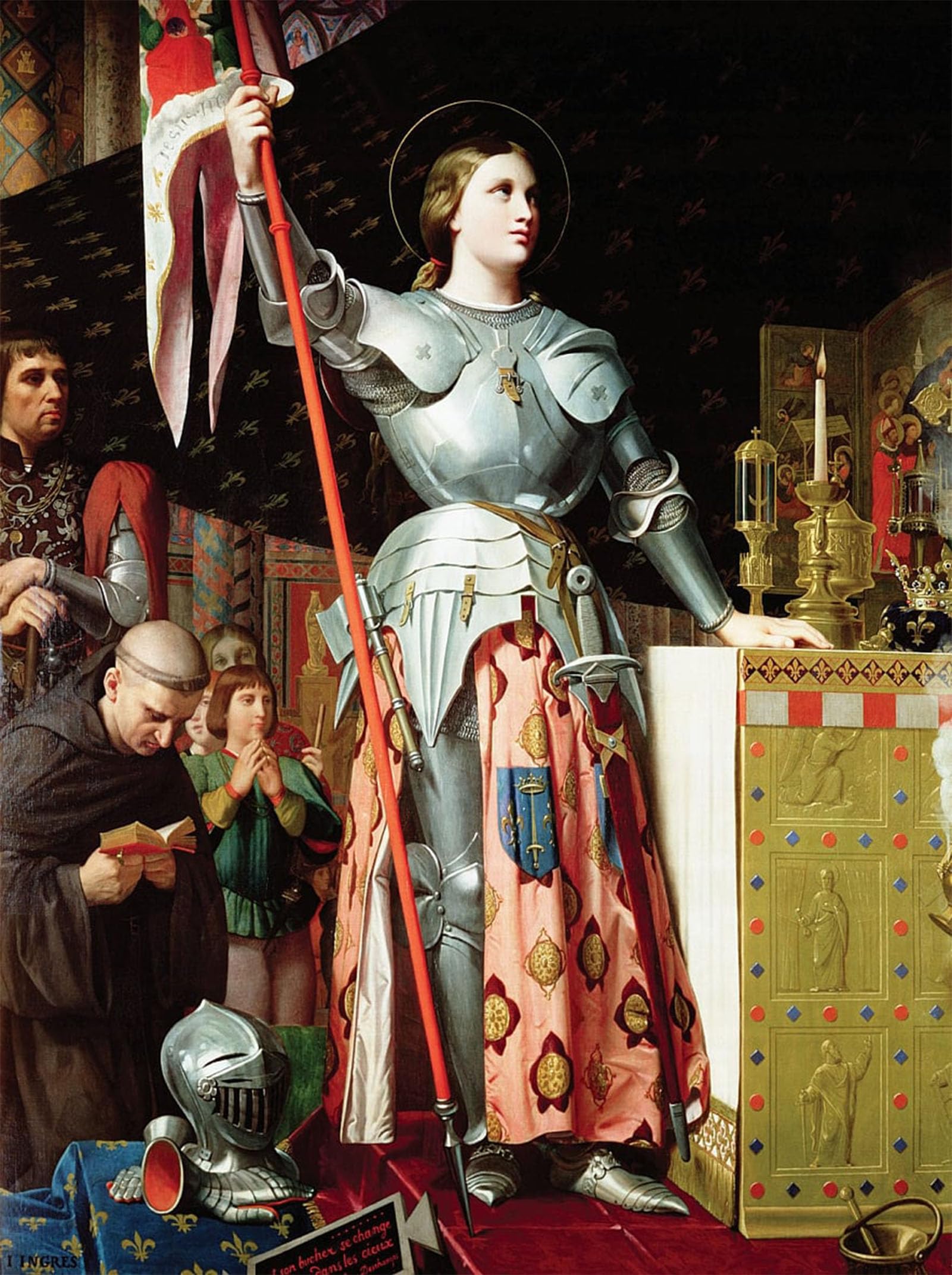 Artxlxxbn No Frame Famous Art Print Poster Vintage Wall Art Joan Of Arc At The Coronation Of Charles Vii By Jean Auguste Ingres Canvas Art Poster For Home Decor 60X90cm