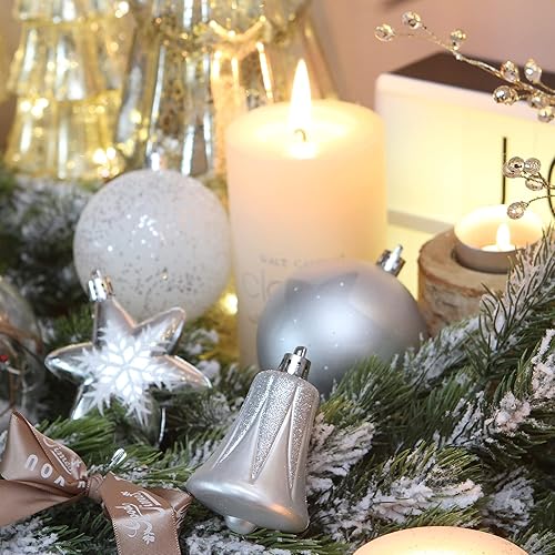 Miniatura 3 de Sea Team Juego de 50 adornos surtidos de bolas de Navidad inastillables, bolas, bastones de caramelo, campanas, copos de nieve, colgantes, gotas de