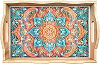 EWJRNSF 5D Diamond Art Kit for Adults: Mandala Wooden Serving Tray with Handles, 7.8x11.8in Crafts Home Decor