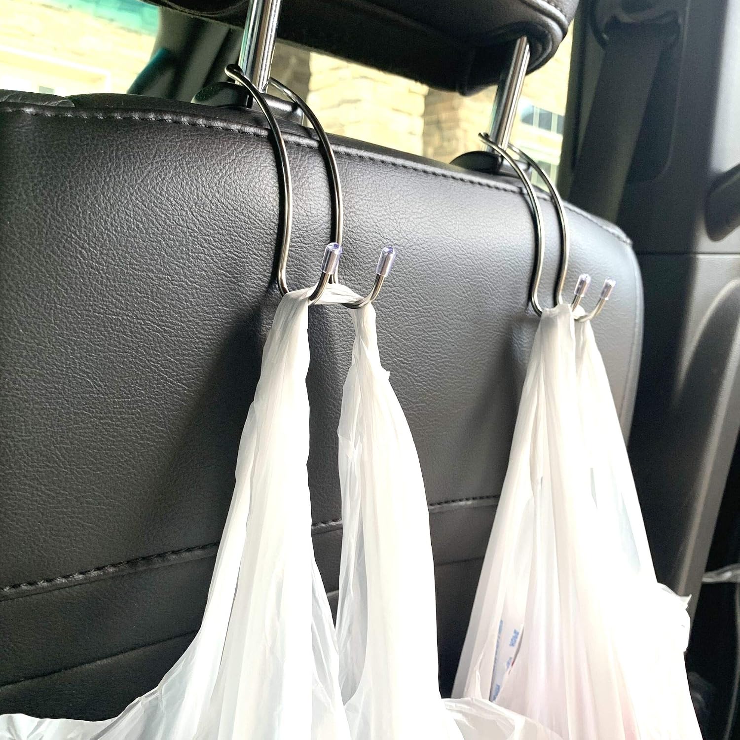 Auto Car Backseat Headrest Purse Hook Organizer Holder for Purse, Bag, Coat, Groceries, and Phone (4 Pack)