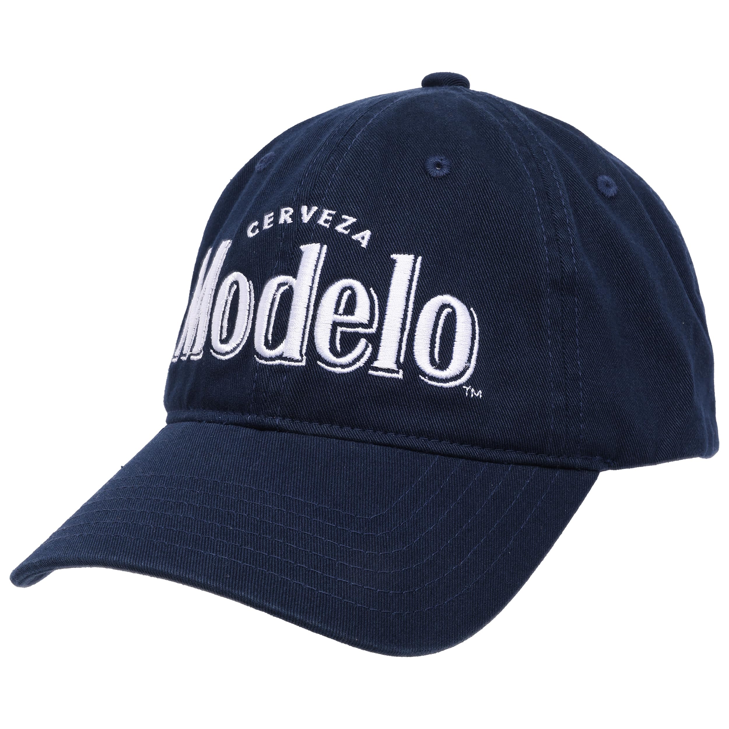 Concept One Unisex Blue 'S Modelo Cerveza Dad, Cotton Cap With Embroidered Logo, Adjustable Baseball Hat, One Size