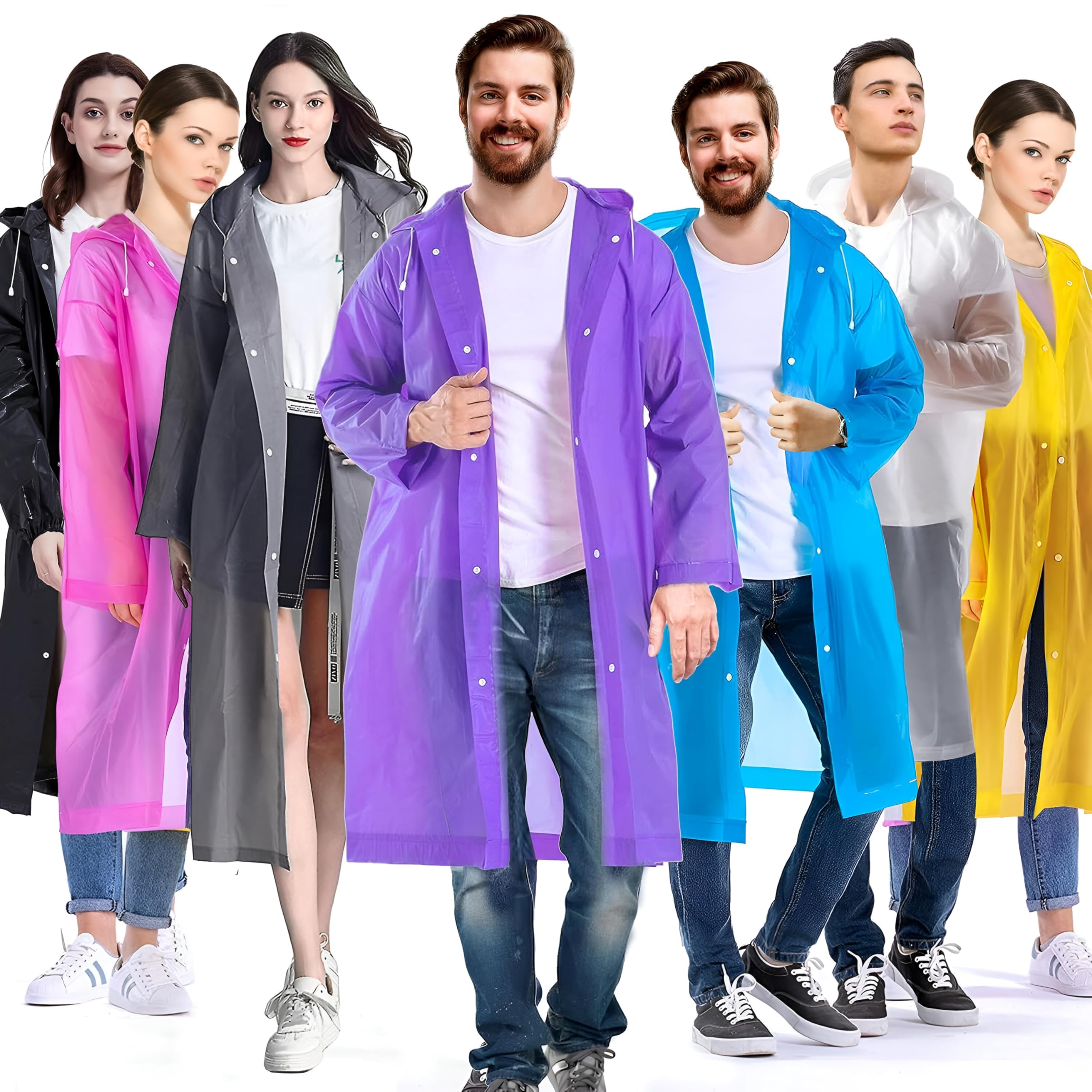 Pivalo EVA Waterproof Rain Coat Hooded Outdoor Water Resistant Portable Suit for Men & Women (Random, Universal Size)