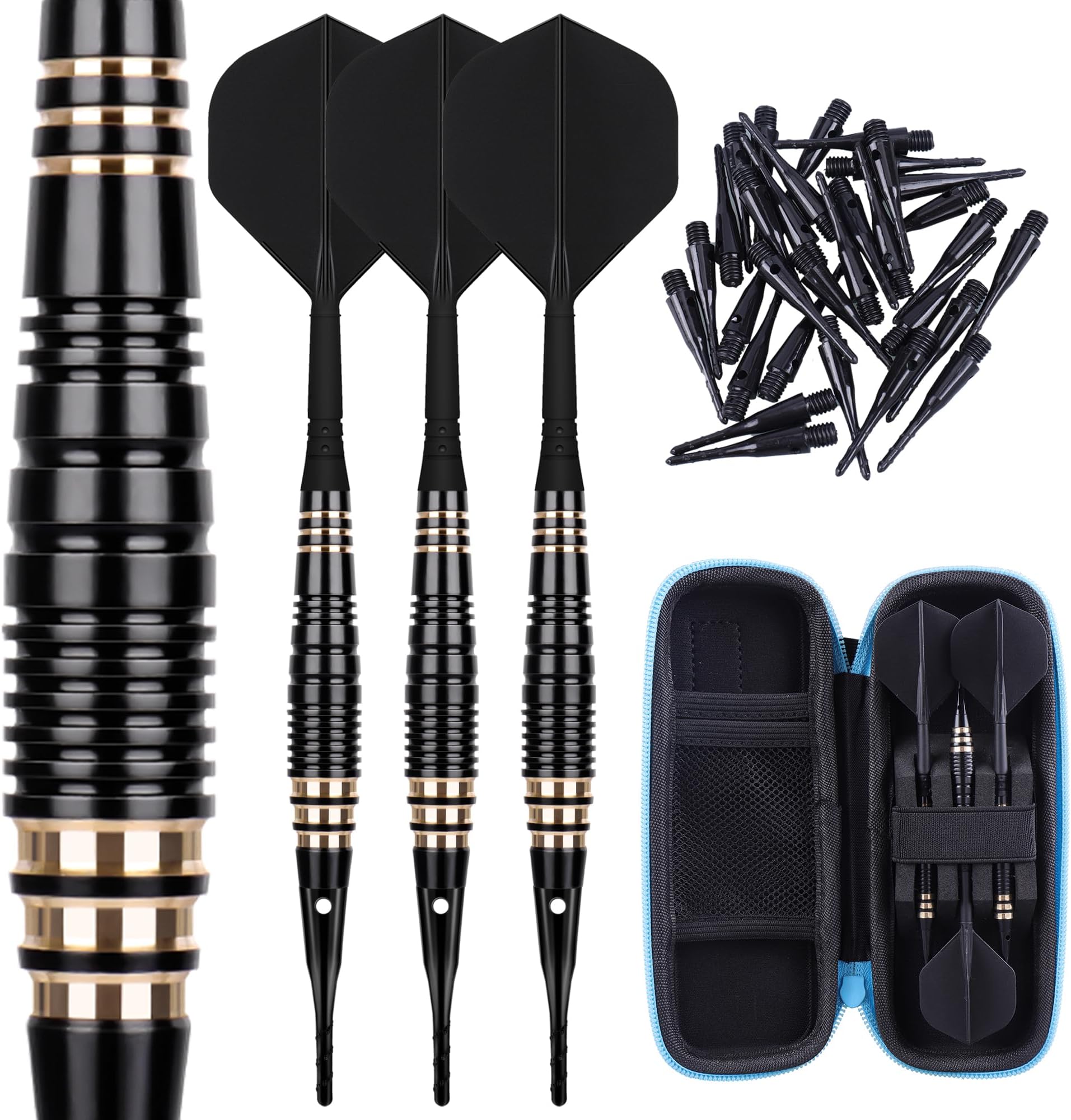 Cyeelife Pro Soft Tip Darts Set 18g, Extra Dart Tips and 30 Gift Storage Box,Dart Plastic Tips