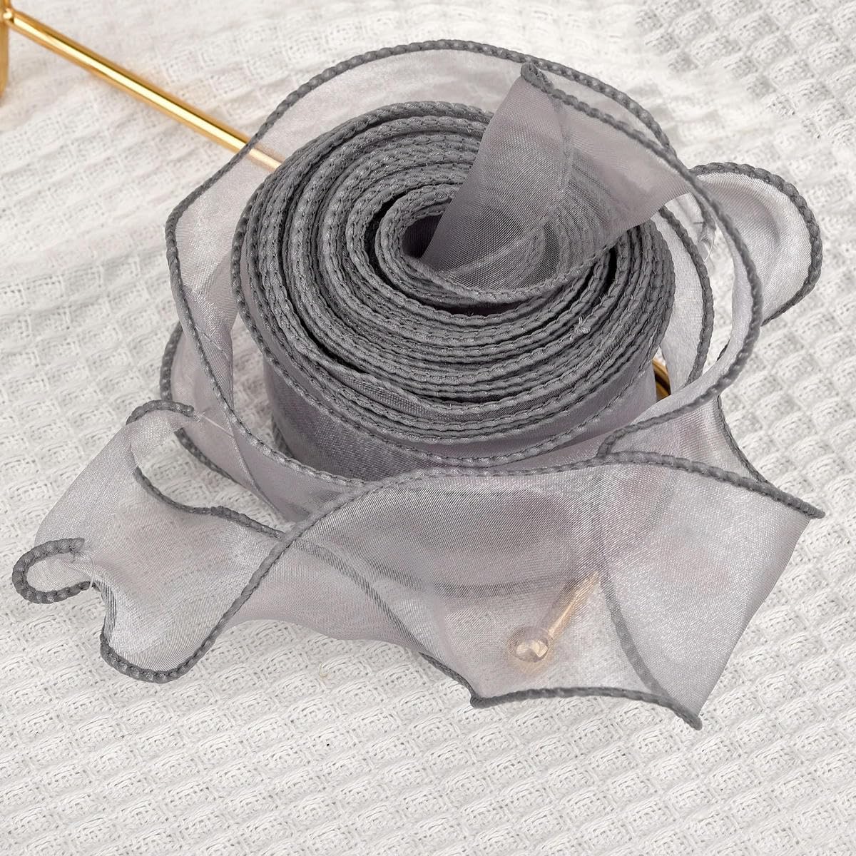 VICIYOO 4cm Fishtail Organza Yarn Ribbon Wave Edge Lace DIY Bouquet Packaging Bow Wedding Decoration Sewing Fabric Decor