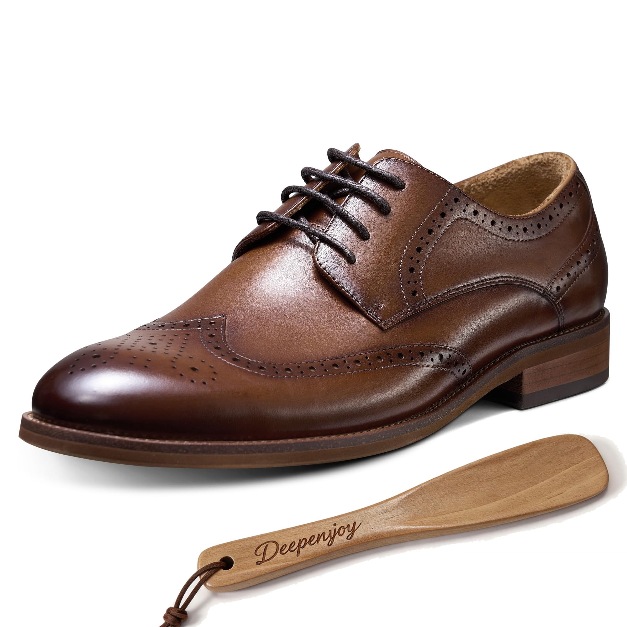 Men's Full Grain Argentine Cowhide Brogue Oxford Dress Shoes P01