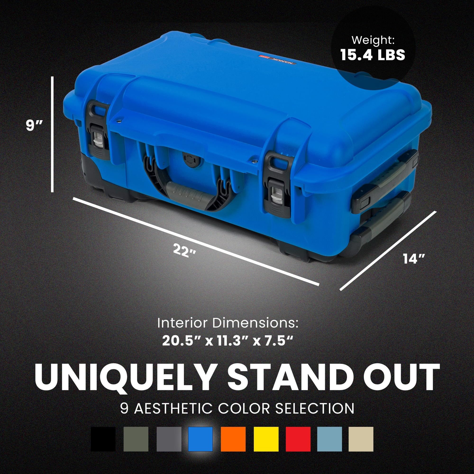 NANUK 935 Pro Photo Kit - Valise Rigide étanche pour Appareil Photo, avec séparateurs rembourrés et roulettes, 56 x 36 x 23 cm - Antipoussière et résistante aux Chocs, homologuée Bagage (Bleu)