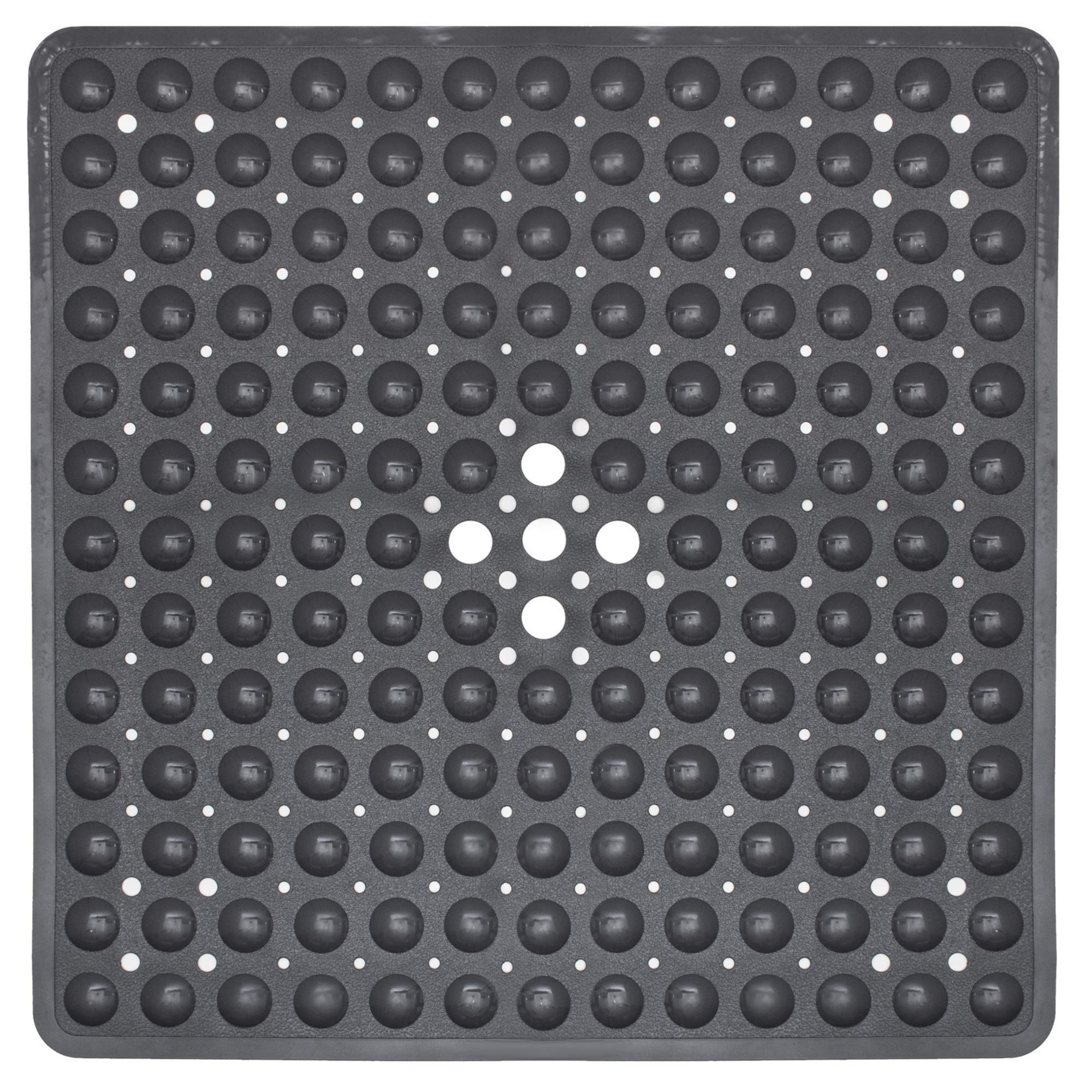 ENKOSISquare Shower Mat 53 x 53cm./ 21 x 21 inch for Shower Stalls Floors and Mat for Bathtub Non Slip & Mildew Resistant Firm Grip Shower/Tub Mat with Over 160 Strong Suction Cups (Grey) …