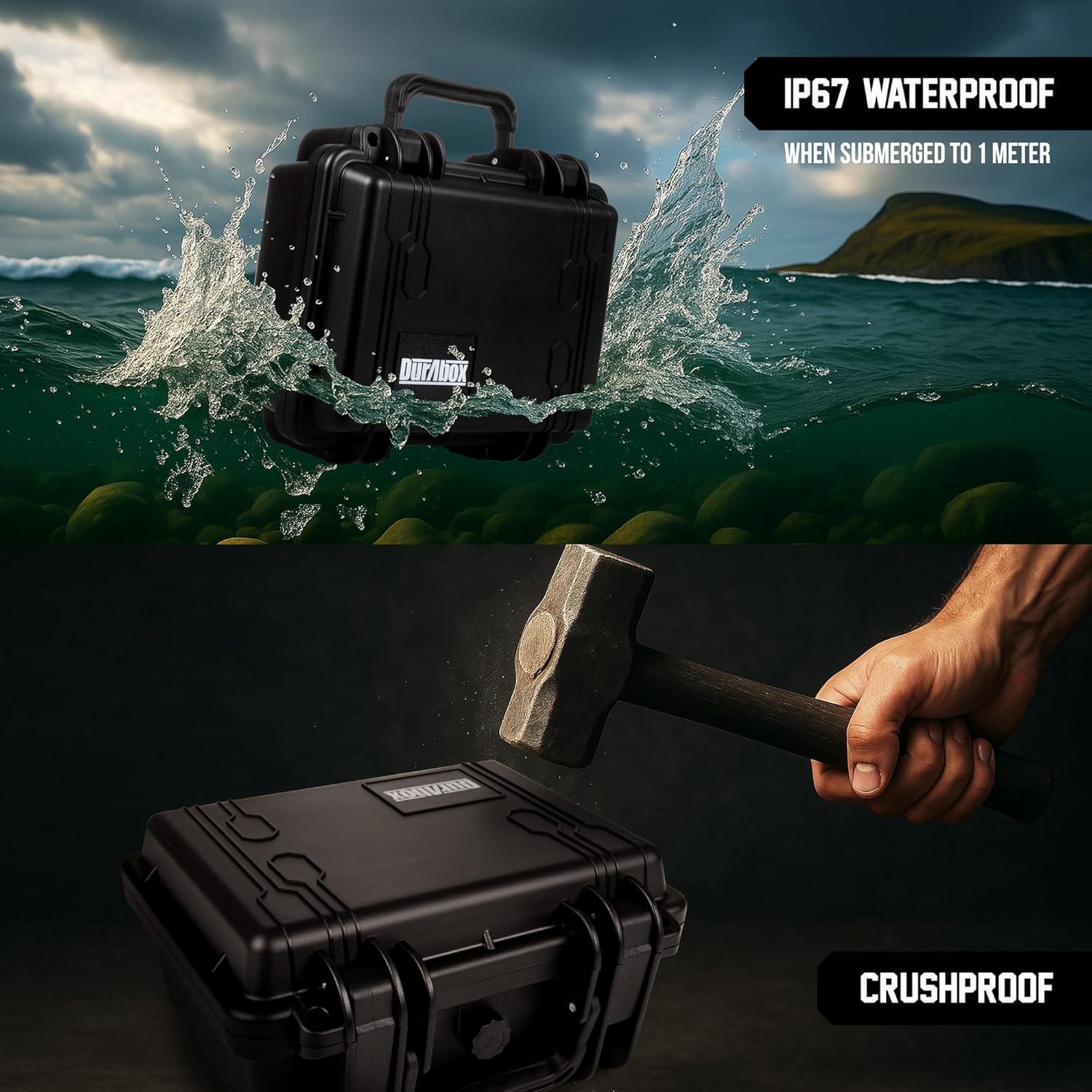 Durabox All Weather Hard Case 10 x 9 x 5” - TSA Approved Hard Shell Travel Case with Customizable Foam for Cameras, Lenses, Electronics and Other Gear