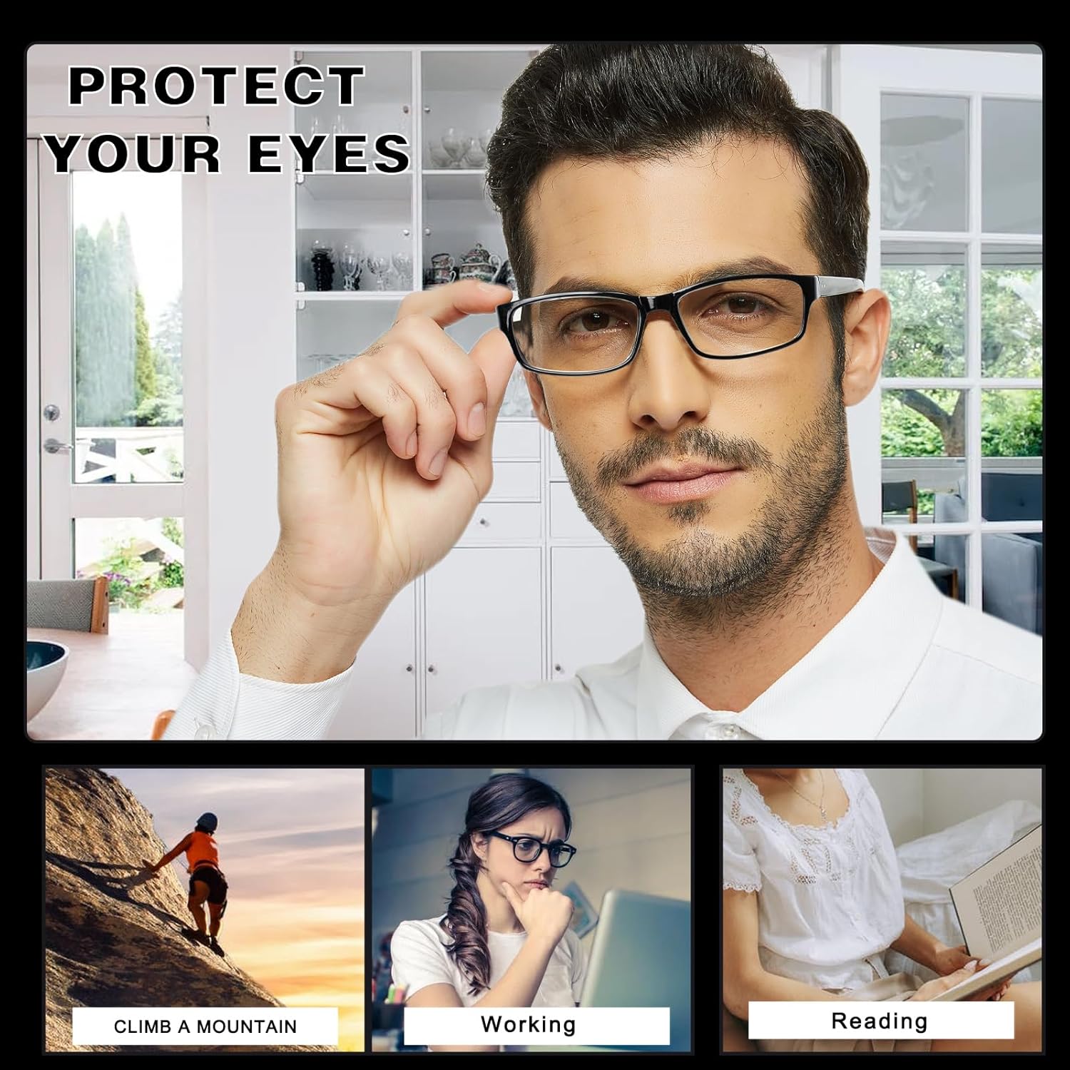 JOSCHOO Computer Reading Glasses for Women and Men 6 Pack Blue Light Blocking Spring Hinge Readers - Image 4