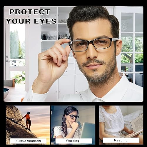 Miniatura 4 de JOSCHOO Gafas de lectura para computadora para mujeres y hombres, paquete de 6 lectores de bisagra de resorte con bloqueo de luz azul