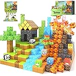 Magnetic Blocks-Build Mine Magnet World Dinosaur Panda Toys Kids Games, Toddler STEM Educational Sensory Dino Toys for Kids 3-5 5-7, Birthday Gifts for 3 4 5 6 7 8 Year Old Boys and Girls