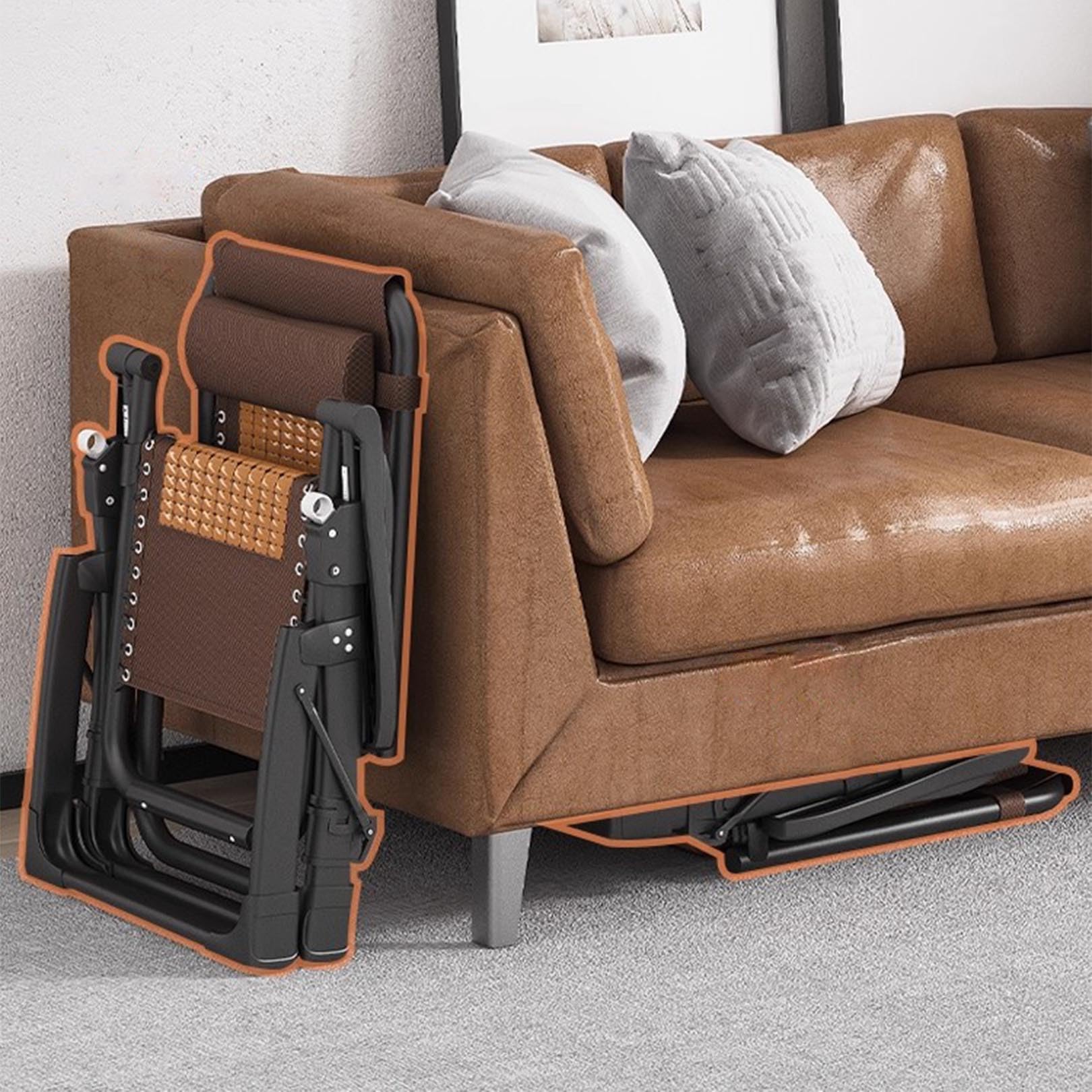 Sedia reclinabile ergonomica Zero Gravity pieghevole con poggiatesta e vassoio laterale per patio, prato e campeggio Comfort