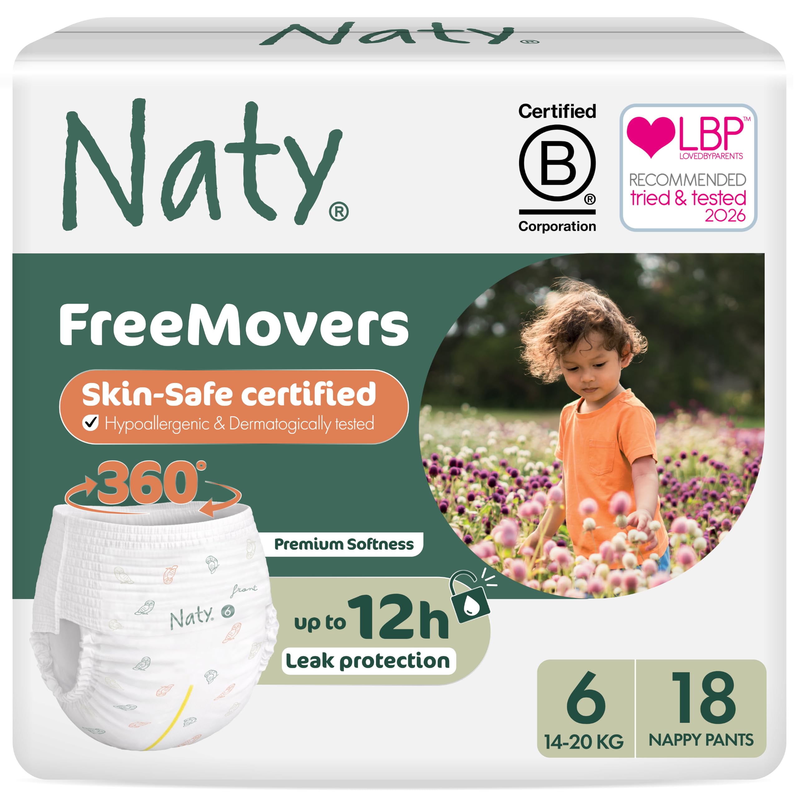 Naty Pull On Pants, Size 6, 18 16Kg+