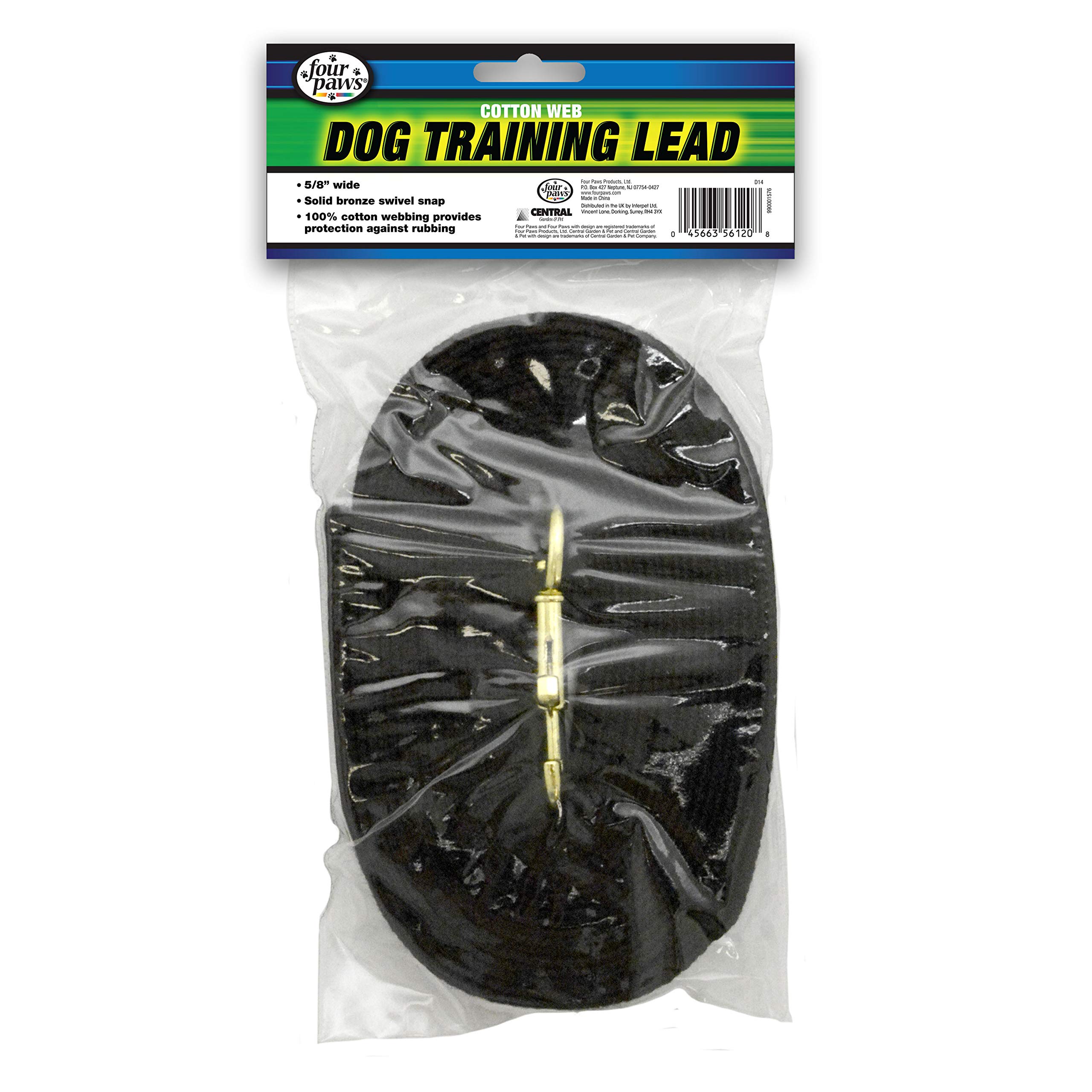 Four Paws Cotton Web Training Lead — Black, 20 ft — alternate product view 3