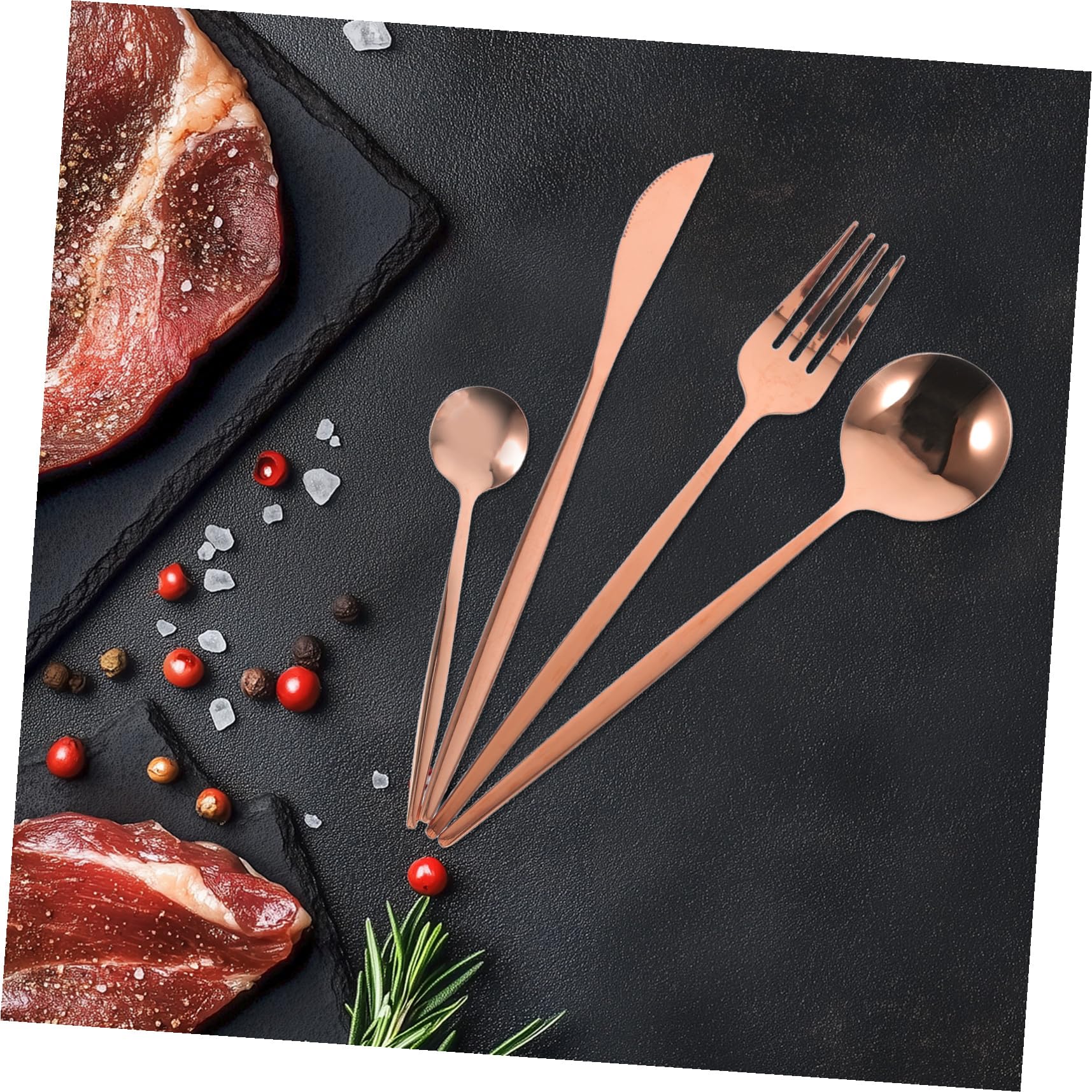 6 Stück Edelstahl Besteckset für Steaks und Dinnerpartys