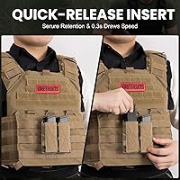 Vista 8 de OneTigris Tactical Double Pistol Mag Pouch,Open-Top Molle Mag Pouch for 9mm M4/M16/AR/AK, Magazine Pouch with Quick Release Insert
