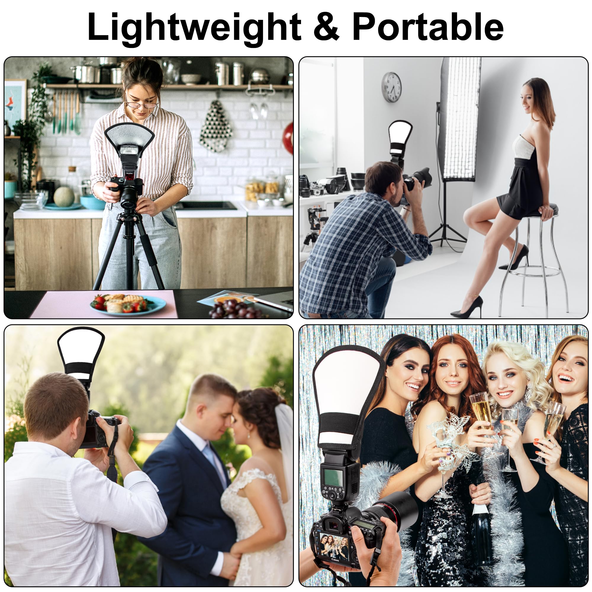 Universal Flash Diffusor Set - 2-teilig Mit Parabel Für Blitzgeräte