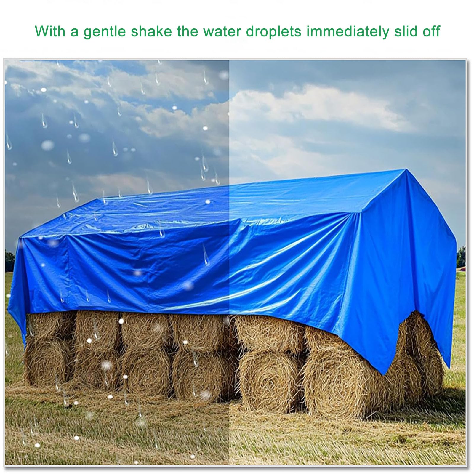 Lona Impermeable Exterior 250 x 250 cm Resistente a Los Rayos UV Lona de Construcción Varios Tamaños Distintos a Elegir para Terrazas Muebles Leña Jardín Piscina Coche, Azul