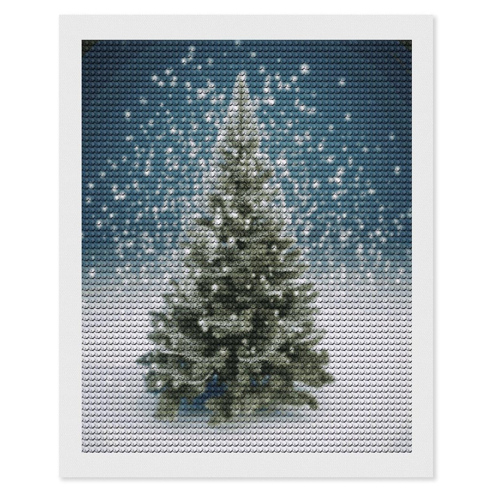 FekiLoot Merry Christmas Pine Tree Diamond Art Kits for Adults Diamond Painting Kits for Beginners DIY Diamond Art Kits Round Full Drill Diamond Dot Gem Painting for Home Wall Decor Gift 16"x20"