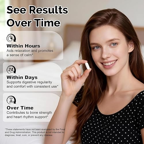 Miniatura 7 de Complejo de magnesio, glicinato de magnesio, suplemento de magnesio elemental con óxido, taurato, citrato, orrotato y aspartato, apoya la relajación