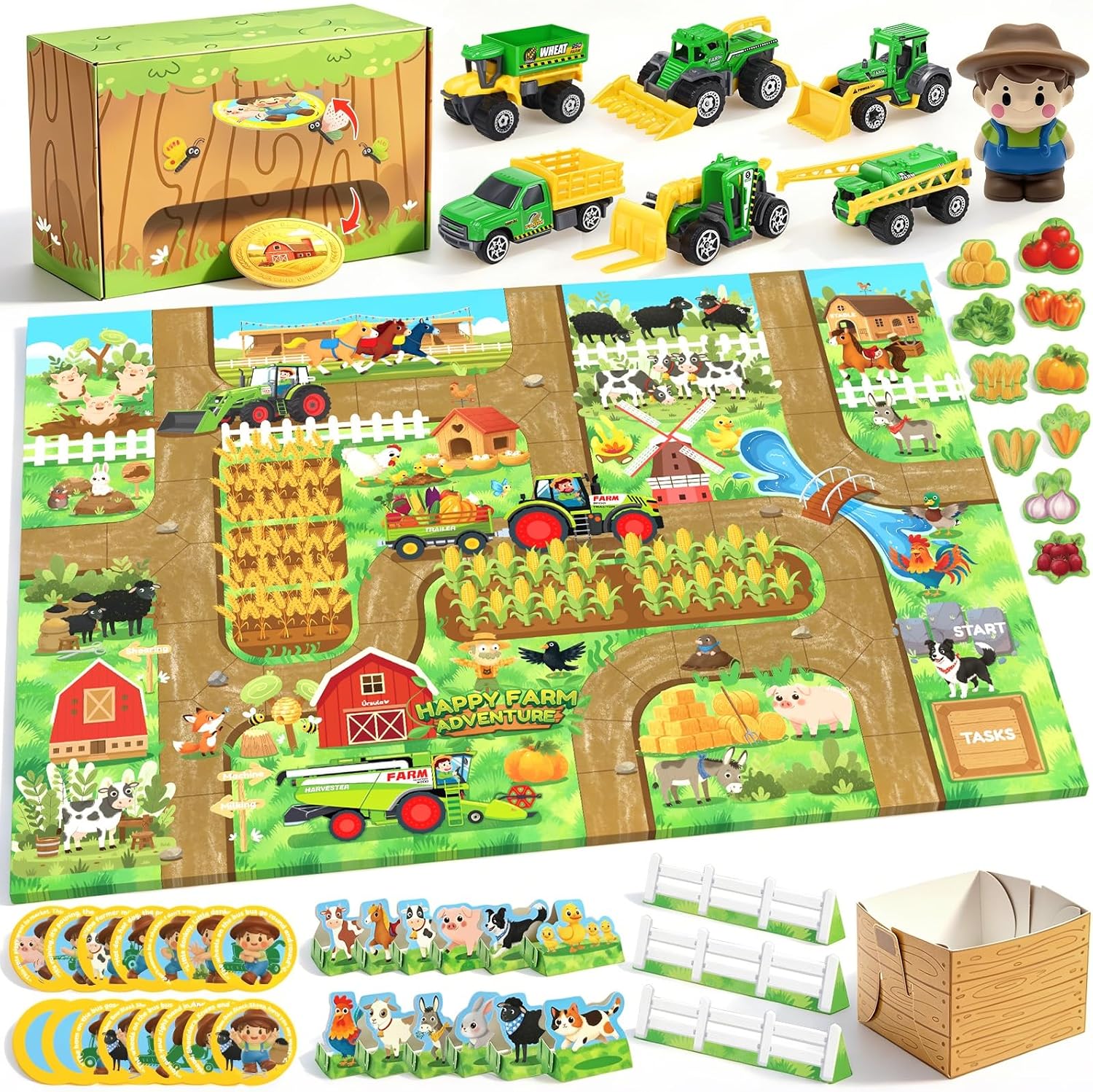 Happy Harvest Farm Montessori Educational Learning Toys Board Games for Kid