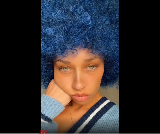 Amazon.com : CURLCRAZY Blue Afro Wigs for Black Women Short  display picture 2