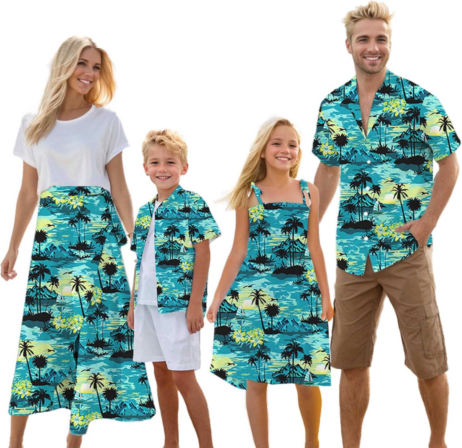 Cromoncent Matching Hawaiian Outfits for Family, Dad and Son...