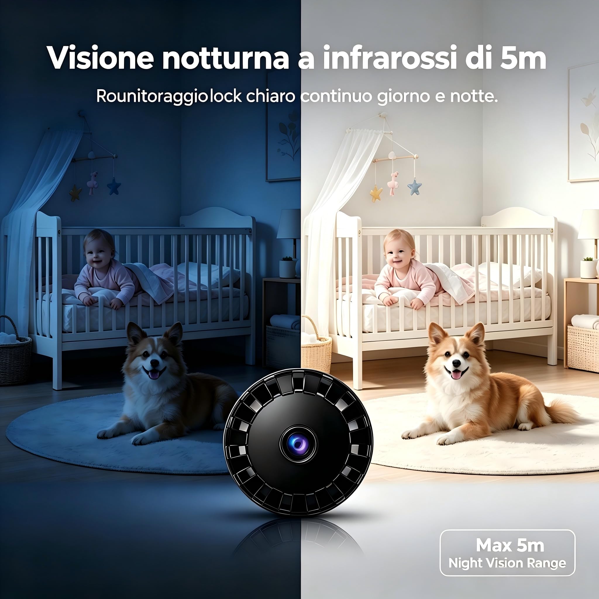 8 PCS Mini Telecamera Spia WiFi, Videocamera di Sorveglianza Full HD 1080P con Visione Notturna e Rilevamento Movimento, Controllo Remoto Tramite App L/X I