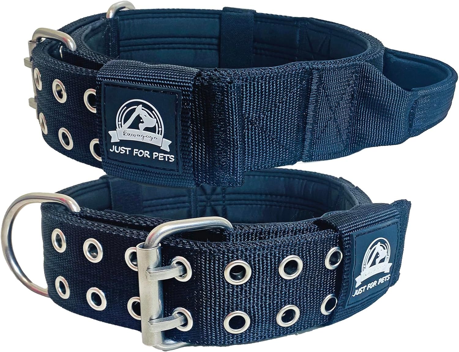 Heavy Duty Dog Collar for Large Dogs, Tactical Military Training Dog Collar for Extra Large Breeds,Strong and Durable ，German Sherd Pitbull (21IN-27IN, Black)