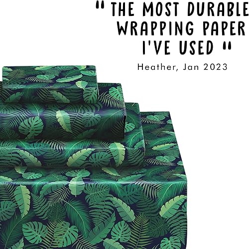 Miniatura 7 de CENTRAL 23 6 hojas de papel de regalo, hojas y plantas verdes, papel de regalo ecológico para hombres y mujeres, reciclable, diseño moderno para