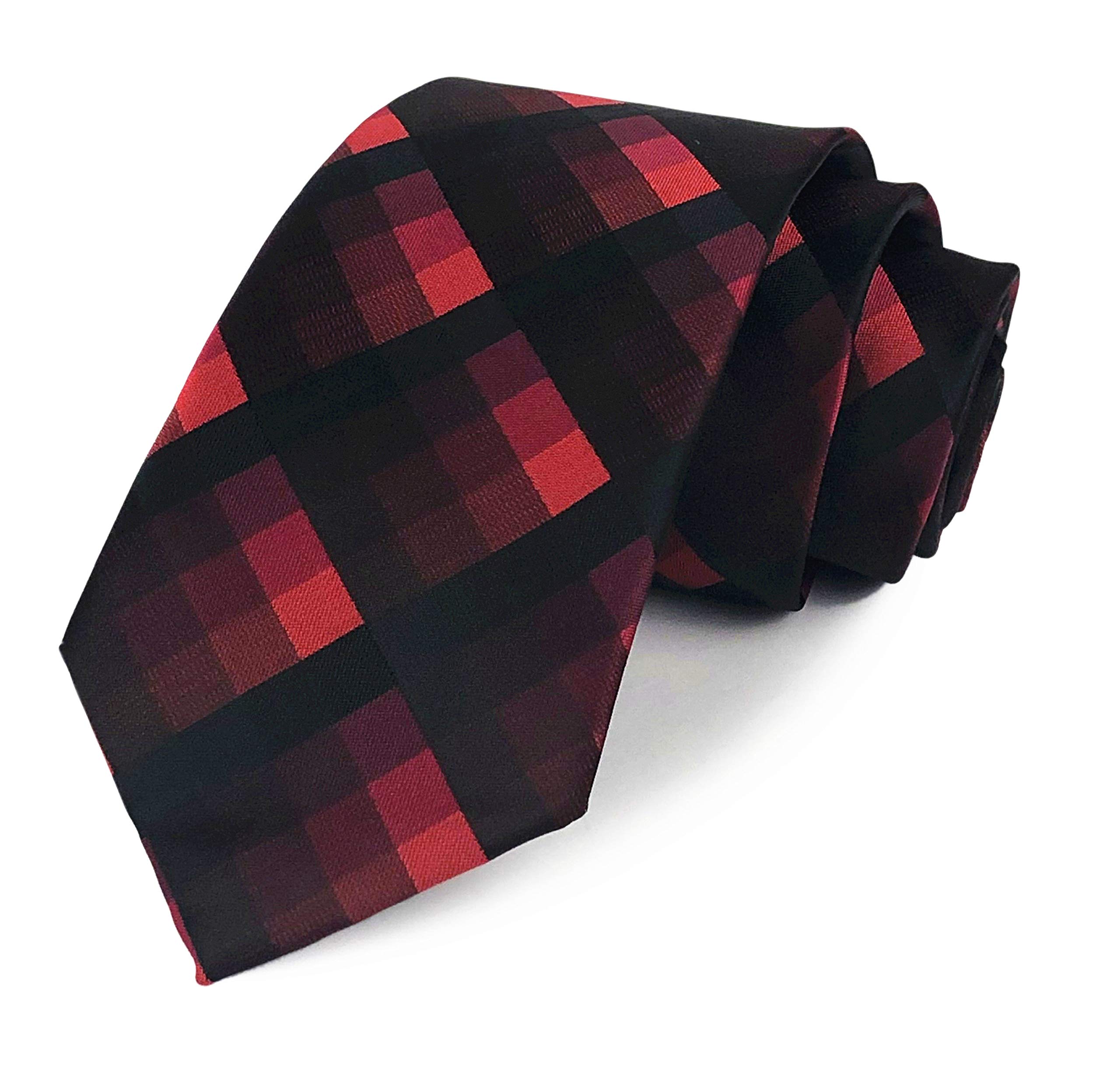 Kihatwin Skinny Ties for Mens Novelty Plaid Check Business Wedding Fashion Formal Neckties 2.7, Pocket Square, Bow Ties