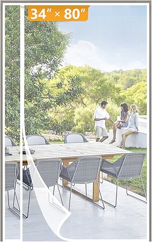 Miniatura 50 de Yotache - Puerta mosquitera magnética reversible de apertura lateral para puertas de 28 x 78, vista sin obstáculos, malla de poliéster mejorada