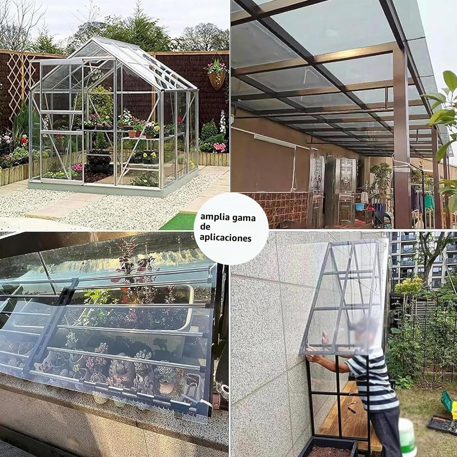 Placas de Policarbonato 1,2mm,Planchas Transparentes Tejados para Invernadero Jardín,Láminas de Techo de Plástico,Impermeable/Anti-UV,Reemplazo Panel,Fácil de Cortar (1,56m x 4m)