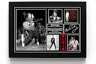A5 framed Elvis Tribute Wall Art Print - repro signed (frame